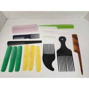 Large Lot 15 Vintage Assorted Hair Combs Picks Lift Stylist Barber Most USA Made
